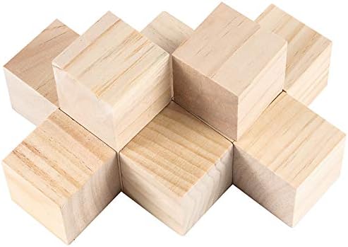 Hakzeon 60 pakovanja 2 inčne drvene kocke, nedovršeni drveni kvadratni blokovi za matematičku igru, puzzle, slikanje, rezbarenje, umjetnost i zanat