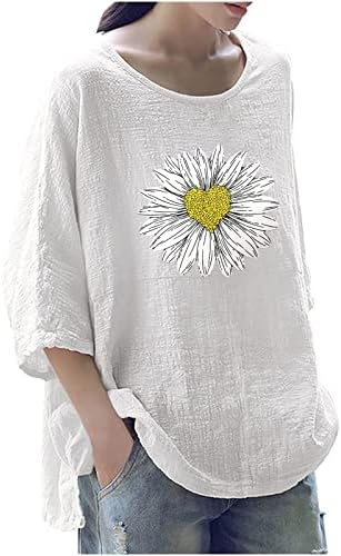 Ženska modna štampana okrugla vrata 3/4 rukave majice pulover vrhove mekani kombinirani okrugli proljetni