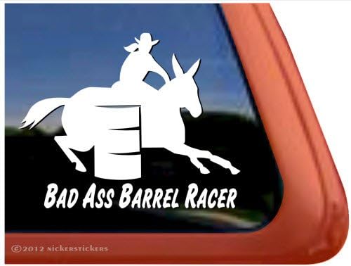 Bad Ass bačve Racer ~ Barrel Racing Mule Prikolica za prikolicu vinilnih prozora Naljepnica naljepnica
