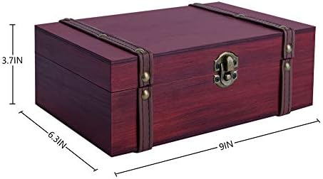 SICOHOME Treasure Box,9.0 Drvena kutija za sitnice,Taro kartice, poklone i uređenje doma Poklon kutija za