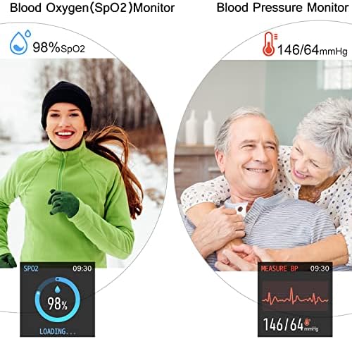 Popglory Smart Watch, SmartWatch s krvnim pritiskom, monitor za kisik krvi, fitnes tragač sa monitorom za