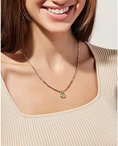 Zelena Aventurinska ogrlica, 14k Zlatna Aventurinska Kristalna ogrlica Retro elegantna ogrlica u stilu temperamenta