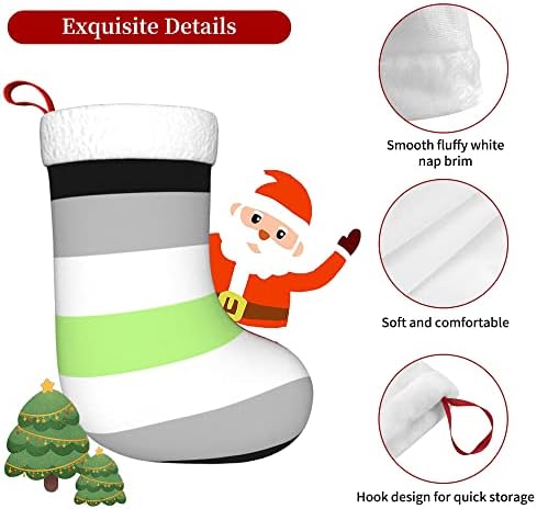 QG ZZX Božićne čarape sa bijelim super mekim plišanim manžetnim agendom Pride zastava Xmas Čarape Božićne ukrase Čarape