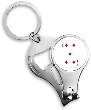 Diamond 5 Igranje karte uzorak za nokteni prsten za noktene prstene za ključeva
