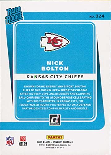 2021 Donruss 324 Nick Bolton Kansas City Chiefs ocijenjeni Rookies NFL Fudbalska karta NM-MT