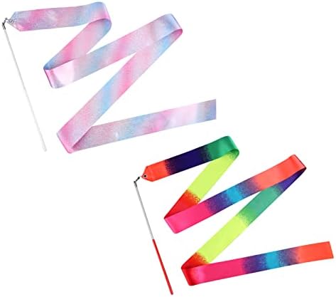 KINBOM 2kom Dance Ribbon, 78.7 inch Sparkling Dance Ribbon Long Ribbon Streamers gimnastika Streamers za