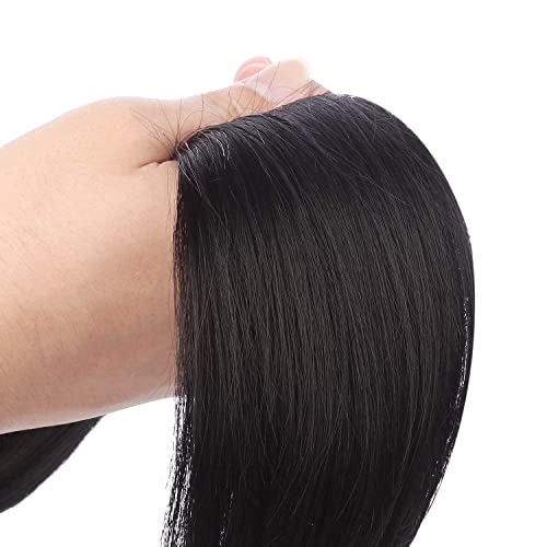 Seikea produžna kopča za rep u omotaču duga ravna kosa ponija Sintetička frizura za žene 30 inča tamno smeđa