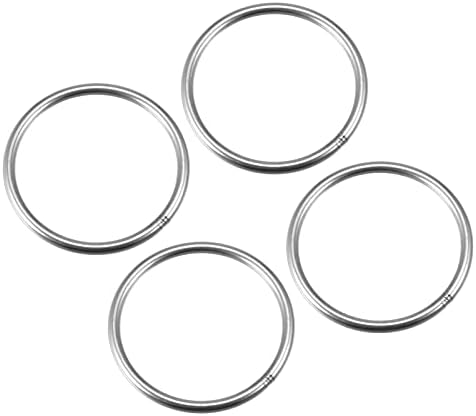 Metallixity 304 nehrđajući čelik O prstenovi 4kom, zavareni okrugli prsten - za viseće objekte