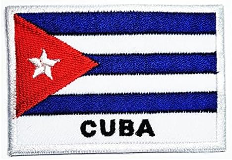 Kleenplus 1, 7X2, 6 inča. Država Nacionalna Kuba Zastava vezeni aplicirano željezo na šivenje zakrpa kvadratni