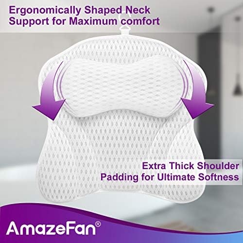 Luksuzni jastuk Amagefan, ergonomski banja za kupanje sa 4D mrežnom tehnologijom i 6 usisnih čaša, pomaže