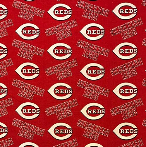 1 Yard Broad-Cincinnati Reds Bejzbol Broadcloth Crvena Pamučna Tkanina 1 Yard X 58