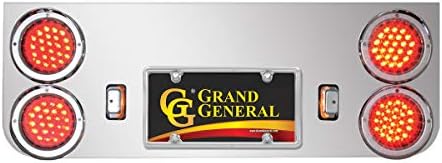 GG Grand General 91862 pozlaćen stražnji ploča sa 4 inča biserni crveno LED svjetlo i hromirani plastični