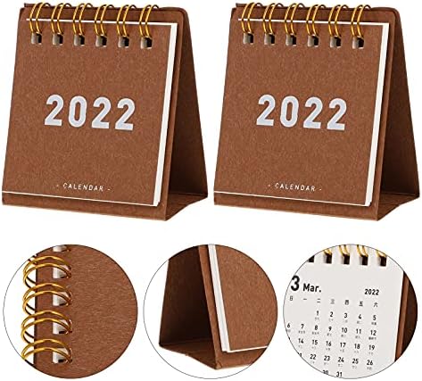 Doitool Početna Dekor TOPPER 2PCS 2022 Desktop kalendar Mini 2021-2022 Kalendar Mini svakodnevni kalendarski