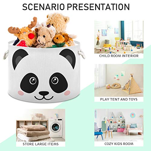 Panda slatka igračka koči okrugli platno Organizator Organizator Skladište bin Vodootporan za djecu spavaća