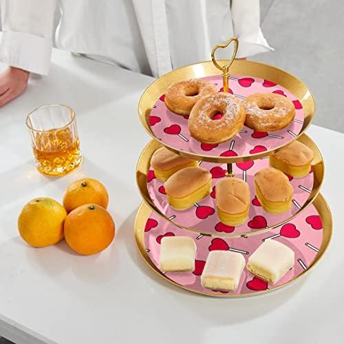 3 puta plastični cupcake toranj sa slojevim ladicom za posluživanje, zlatno stablo tornjevog kolača, slatkiš