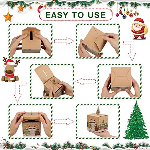24 komada Božić poklon kutije 3D Božić bombona poslastica kutija za djecu kolačići kutije papir Goody ukrasi