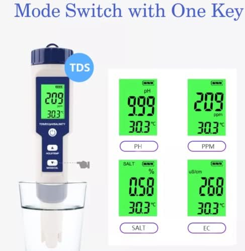 Marinecolor Ph Sality TDS EC temperaturni mjerač digitalni kvalitet vode 5 u 1 Monitor Tester olovka za