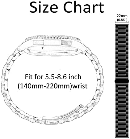 Yuejiamei Metal Band Kompatibilan je sa Samsung Galaxy Watch 46mm / Galaxy Watch 3 45mm / brzina S3 granica,