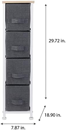 Pojednostavite 4-slojni uski vertikalni sanduk za odlaganje / noćni ormarić / ladice od tkanine | čvrsti