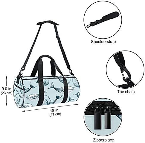 Mamacool Whale Pattern Duffel torba za nošenje preko ramena platnena putna torba za teretanu Sport Dance