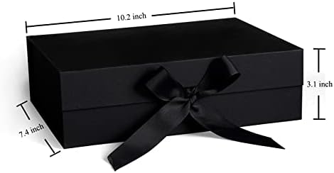 Poklon kutija, poklon kutije sa poklopcima, Crna Poklon kutija sa trakom i magnetno zatvaranje za umotavanje