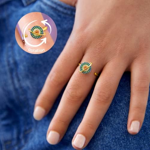 PAVOI 14k pozlaćeni podesivi anksiozni prsten za žene muškarce | Spinner Prsten za anksioznost | Fidget