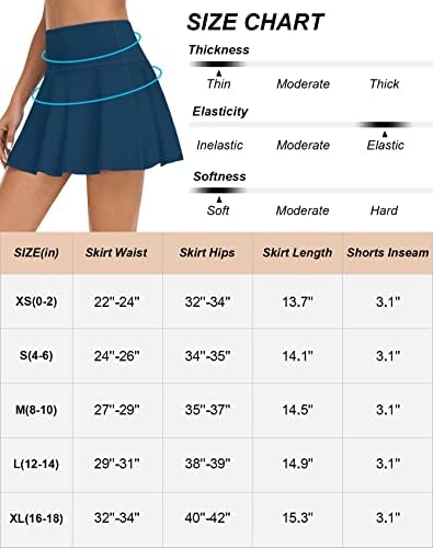 UEU teniske suknje za žene nagledne visokog struka Golf Athletic ljetni mini skrti sa džepovima za kratke
