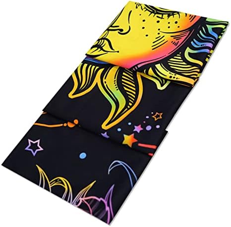 Lifeella Blacklight Sun and Moon tapiserija, UV reaktivno paljenje sunčevih tapiserija sjaji u tamnom estetskom