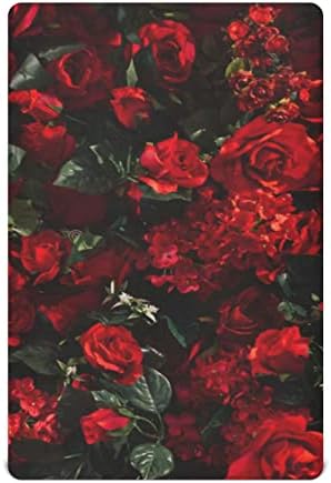 Alaza cvjetna crvena ruža cvijeta izbliza krevetića sa krevetom ugrade bassinet list za dječake dječje djevojke,