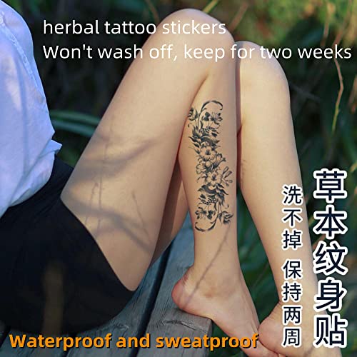 1 listovi biljne polutrajne naljepnice za tattoo tattoor za ruke naklonjeni sok od sunčanog soka leptir