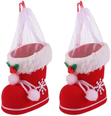 NUOBESTY Boot Vase 2pcs Basket Božić Candy torbe torbe prijenosni Santa poklon torba vjenčanje bombona tote