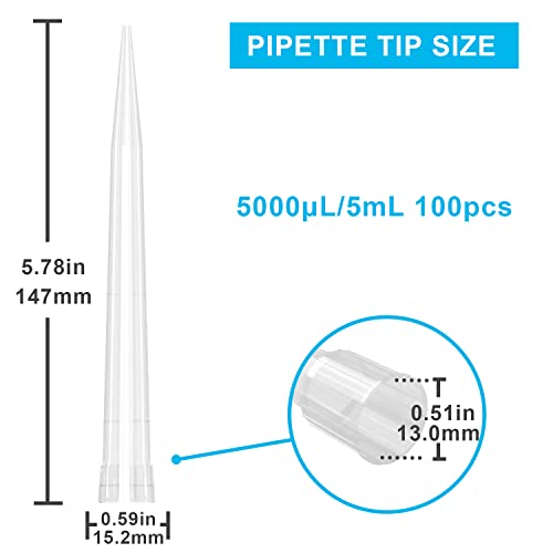 Onilab vrhovi za pipete 5000 UL / 5mL 100 kom laboratorijski univerzalni plastični Savjeti za Pipetiranje