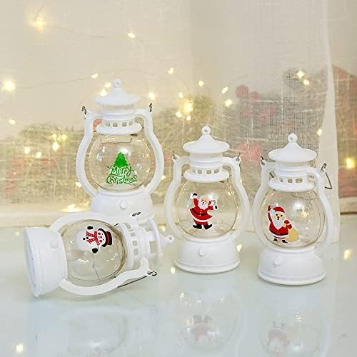 Yhqsyks Božićne lampione Dekorativni kućni ukras Lanter, upali božićne snježne kuglice noćno svjetlo, božićni