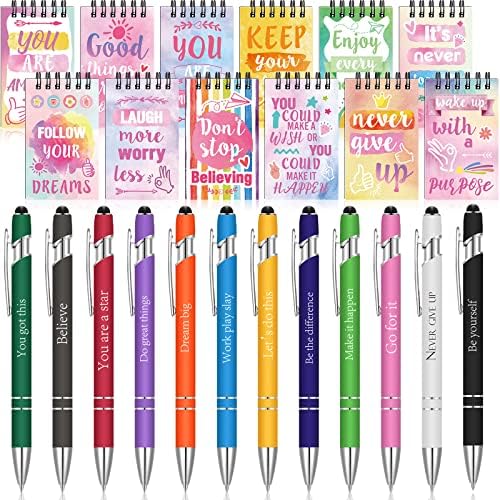 Spiareal 24 Pcs Funny Pens Notepads za nastavnika Nurse Christian theme Appreciation Gifts Bulk motivacijski
