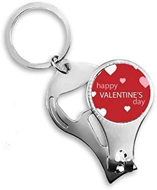 Crvena ružičasta bijela srca Valentinovo za nokte NIPPER prsten za ključeve ključeva