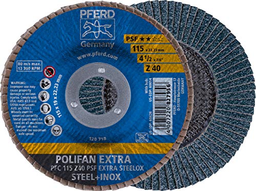 4-1 / 2 X 7/8 Polifan® Flap disk - Konični PSF-Extra, cirkonija, 40 grit