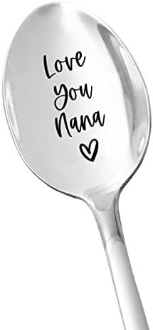 Najbolji Nana pokloni - Love You Nana - čaj zaljubljenik za kavu od nehrđajućeg čelika ugravirana kašika