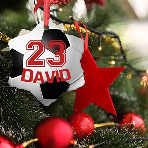 Fudbalski Božićni ukrasi sportski Božićni ukrasi za drvo ljubitelj fudbala poklon keramički okrugli personalizirani