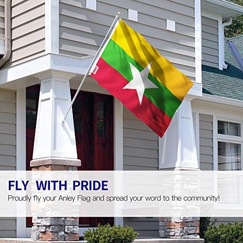 Anley fly Breeze 3x5 stopa Zastava Mjanmara - živopisna boja i dokaz Blijeđenja-platno zaglavlje i dvostruko