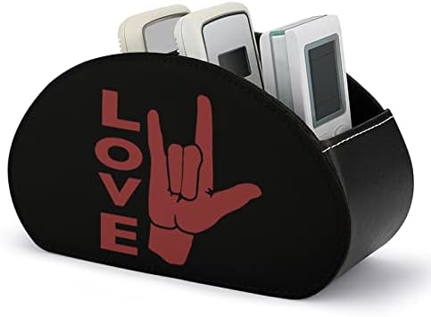 ASL I Love You Sign Language držač za daljinsko upravljanje PU kožna TV daljinska kutija za odlaganje sa