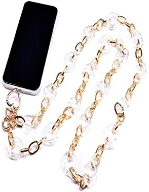 Lijepa i debela ogrlica za mobilni telefon, dijagonalno uže za ukrštanje, prozirni akrilni metalni akrilni