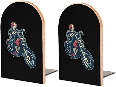 Skull Ride motocikl veliki drveni držači za knjige Moderna dekorativna polica za knjige stoper stol držači
