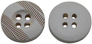 Yongshida 16mm prečnik bijele i smeđe okruglog oblika 4 rupe Scrapbooking šivanje Toggle Wood Buttons Pack