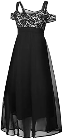 AMXYFBK ženske plus veličina hladnog ramena cvjetne čipke koktel haljine duge svjetlosne boje maxi haljine