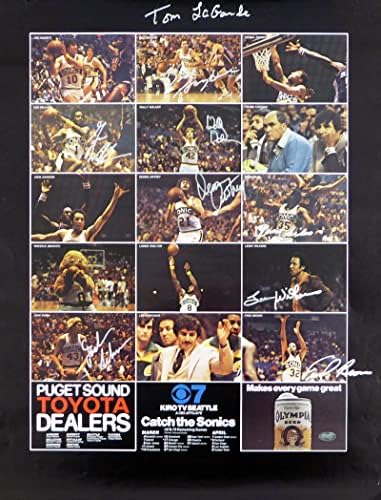 1978-79 NBA ŠAMPIONI SEATLE SUPERSERSONSICS AUTOGREMENA 17X22 PORTLE POOTO SA 9 UKUPNI POGLEDAK, uključujući