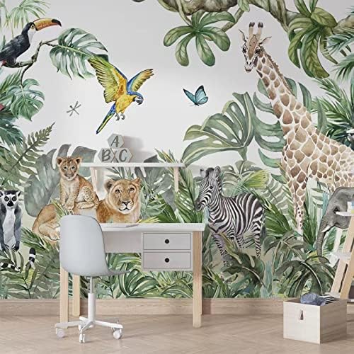 Prilagođeni zidni papiri Cartoon 3D Dječja soba Šumske vodene ploče Safari Životinje za djecu Dječja soba