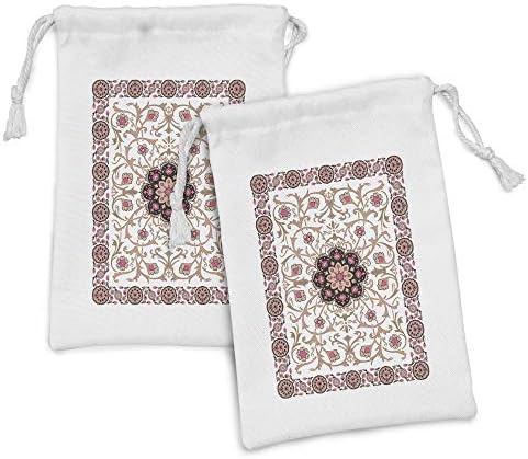 Ampesonne istočna torba za tkaninu 2, klasični listovi i cvijeće u tenderskoj boji Vintage umjetnost, mala