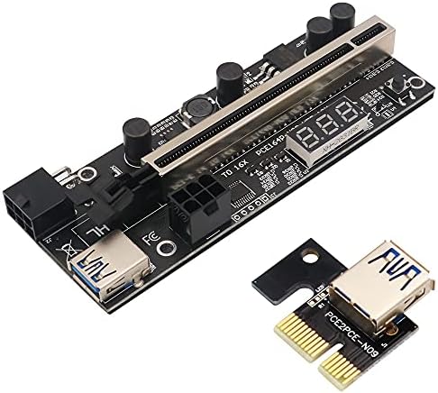 Maiko 2Pack PCIe Riser 1x do 16x grafički ekstenzije sa senzorom temperature za GPU rudarsko pokrenuto pokretač