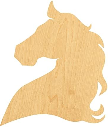 Nova konjska glava 1 lasersko izrezano Drvo oblik 1/8 inča Debljina, Veličina: 20 Art Craft DIY potrepštine