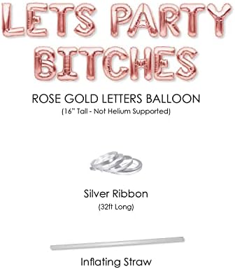 PartyForever Bachelorette Party Balloons Dekoracije Rose Gold 16 Inch Letters Banner-Svadbeni Tuš Dekoracije